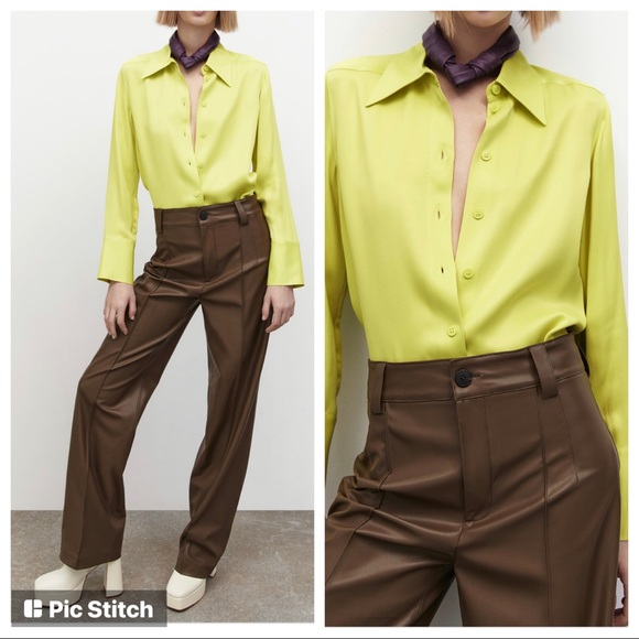 ZARA | FAUX LEATHER FRANÇOISE FULL LENGTH
TROUSERS - Picture 2 of 4